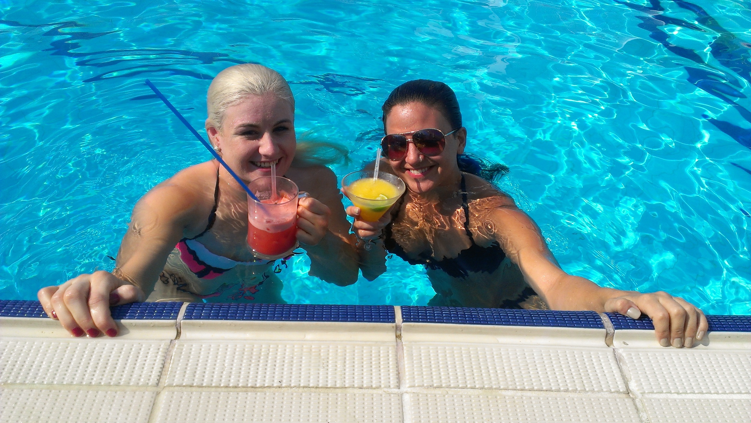 After a hot and sweaty day of touring, this is how we relax. 
