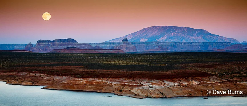 "Full Moon Over Lake Powell Shore" Utah/Arizona by Dave Burns