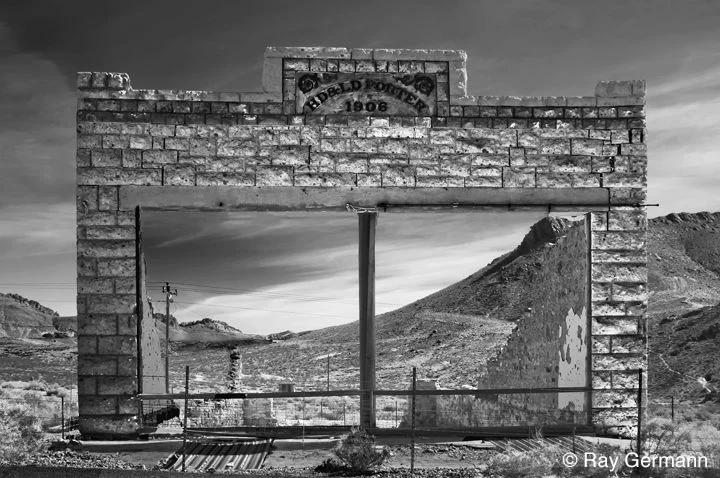 “Mining Town” face of building, Rhyolite, Nevada by Ray Germann