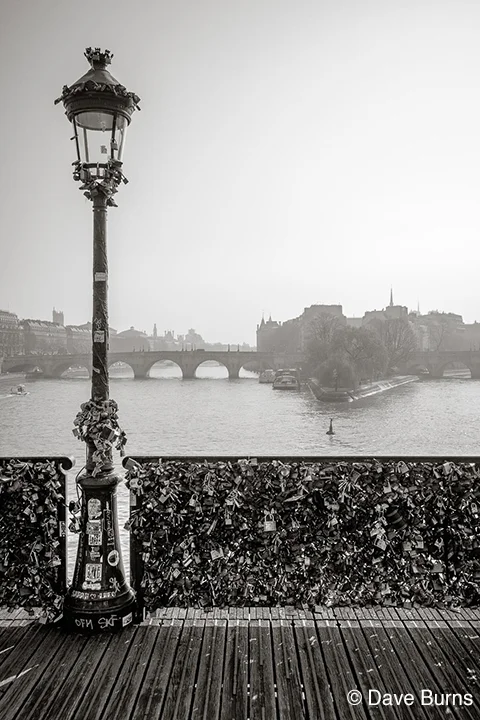 "A Look Over Locks Over the Seine" Paris, France by Dave Burns