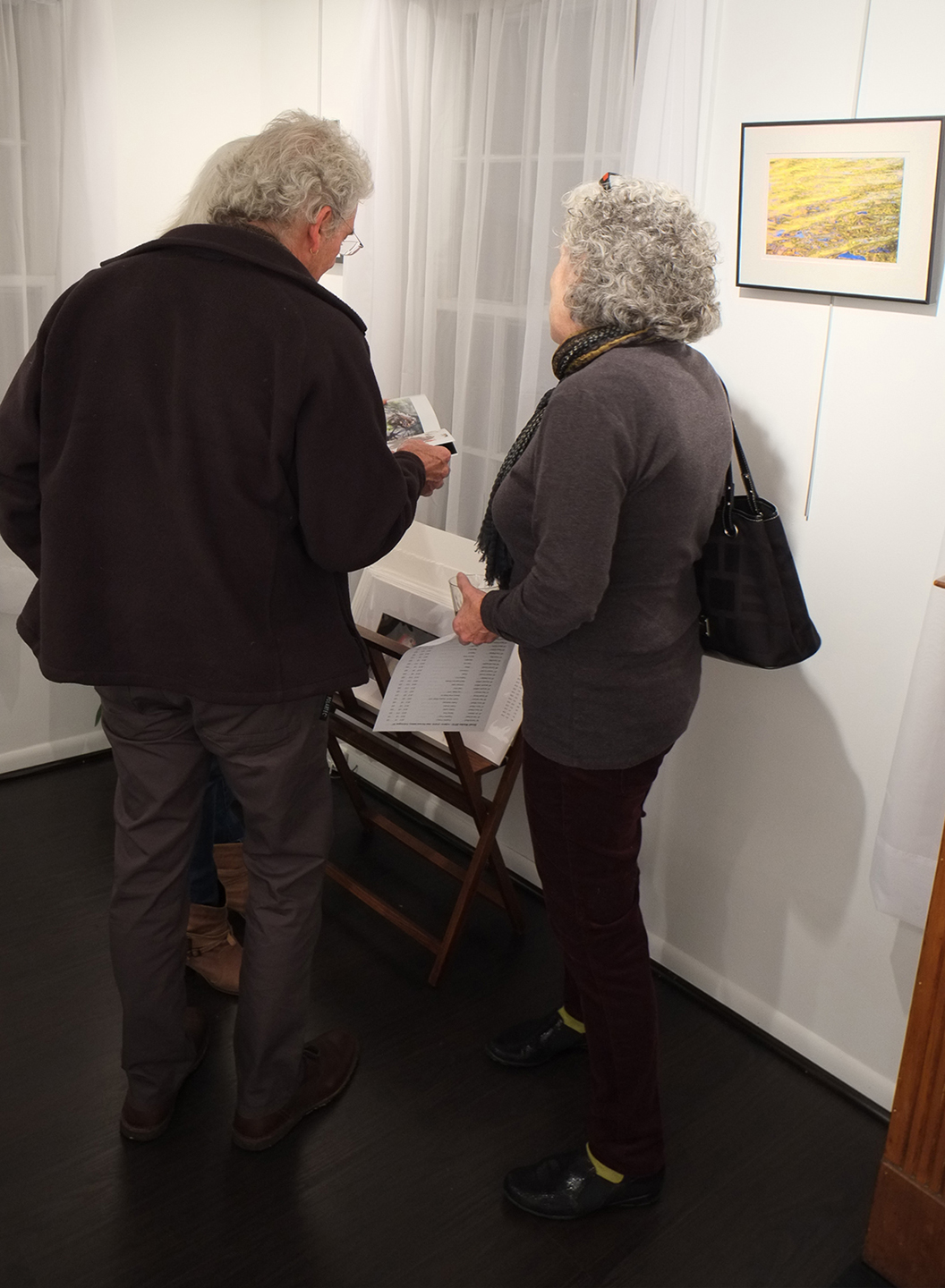 Karen Bell discussing works