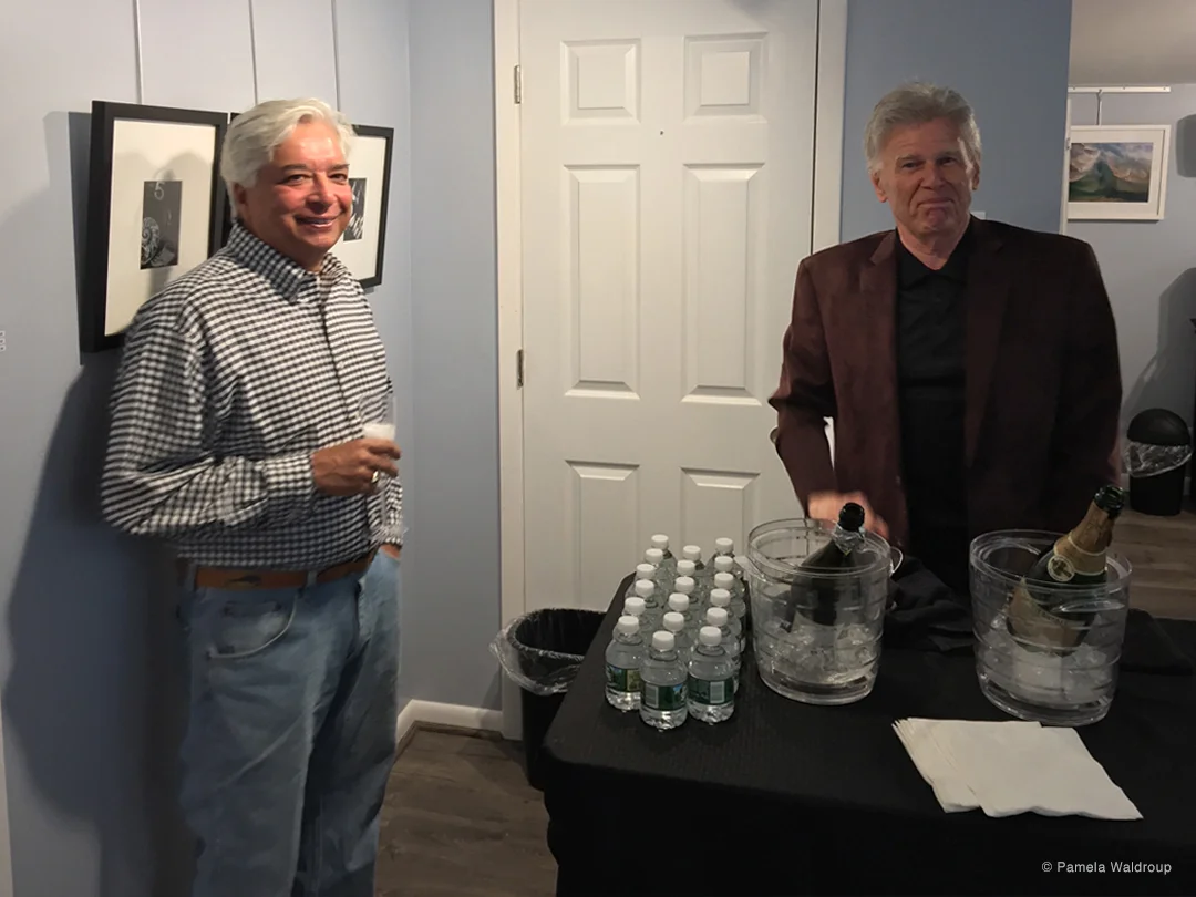 Guest John Boone with our number one bartender, Realtor and Appraiser, Richard Abatelli.