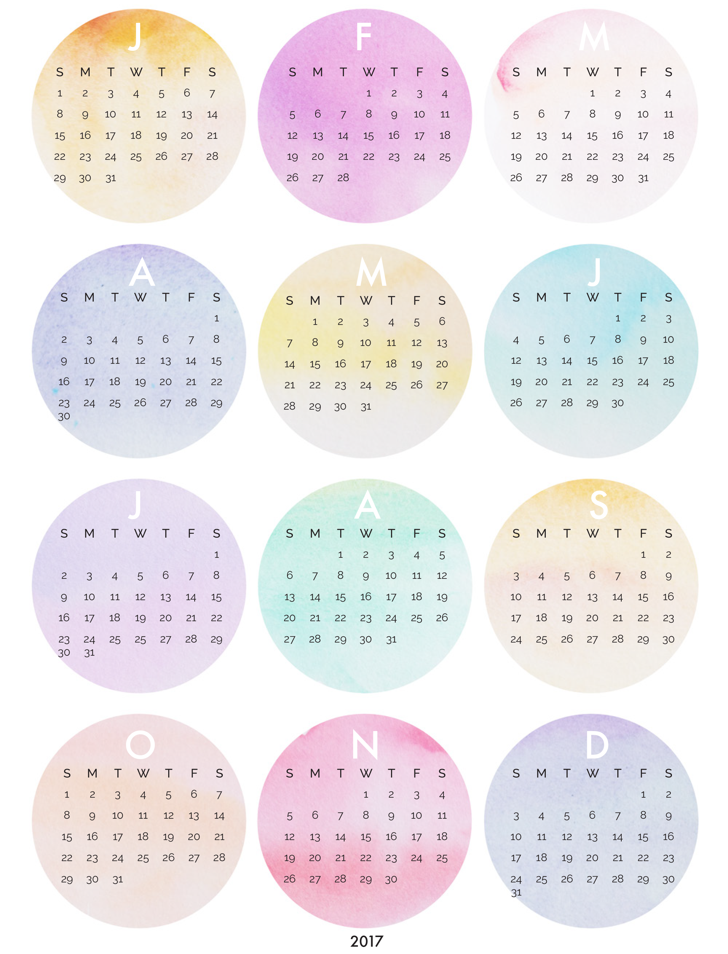 17 Watercolor Calendar Reveal A Happy Surprise All The Delights