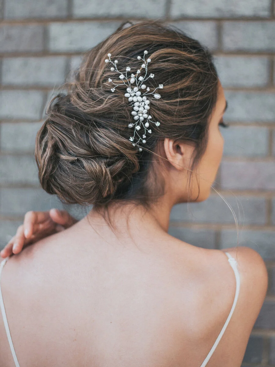 Camille Bridal Hair Comb- Silver