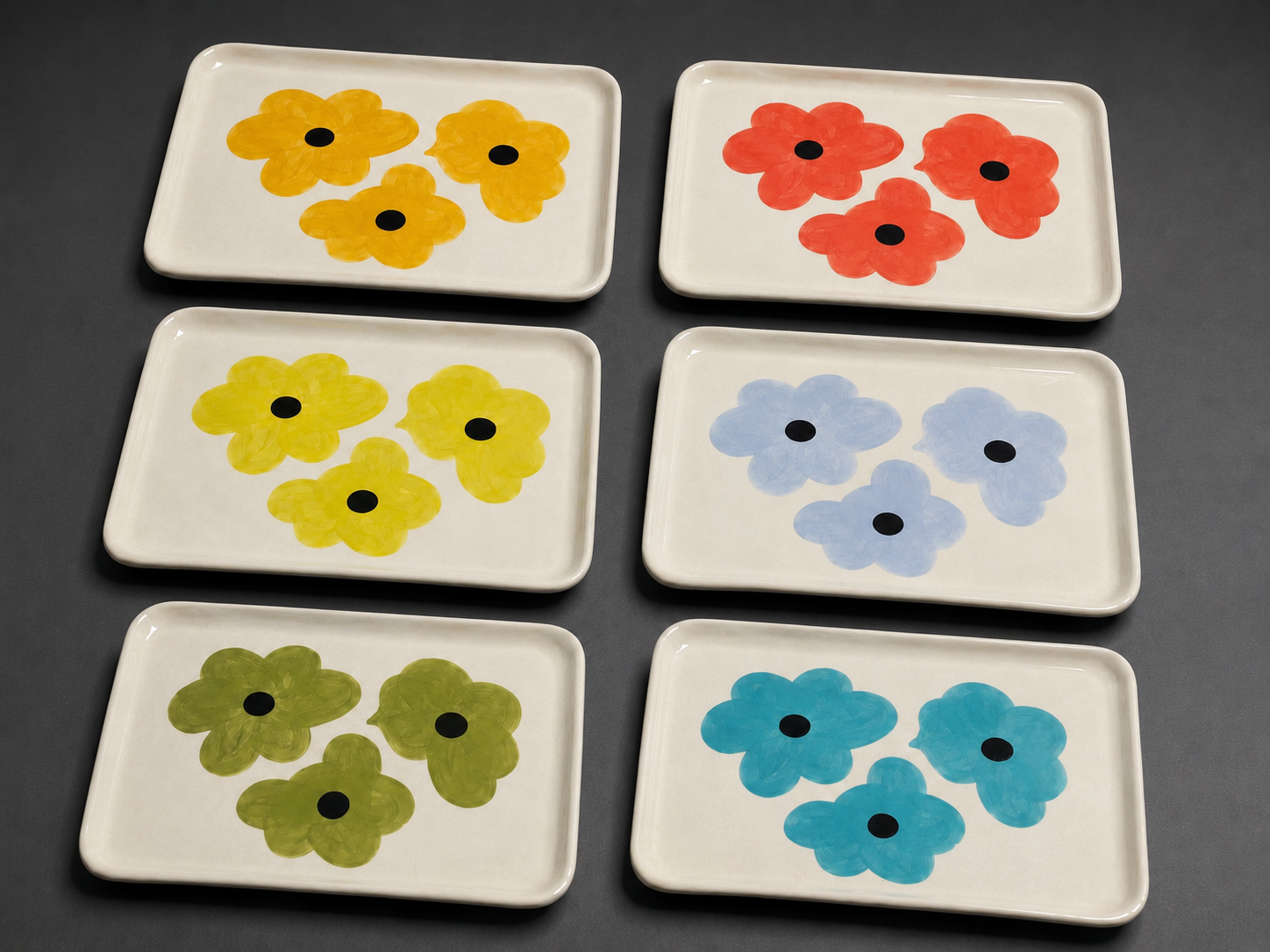 Rectangle Flower Plates
