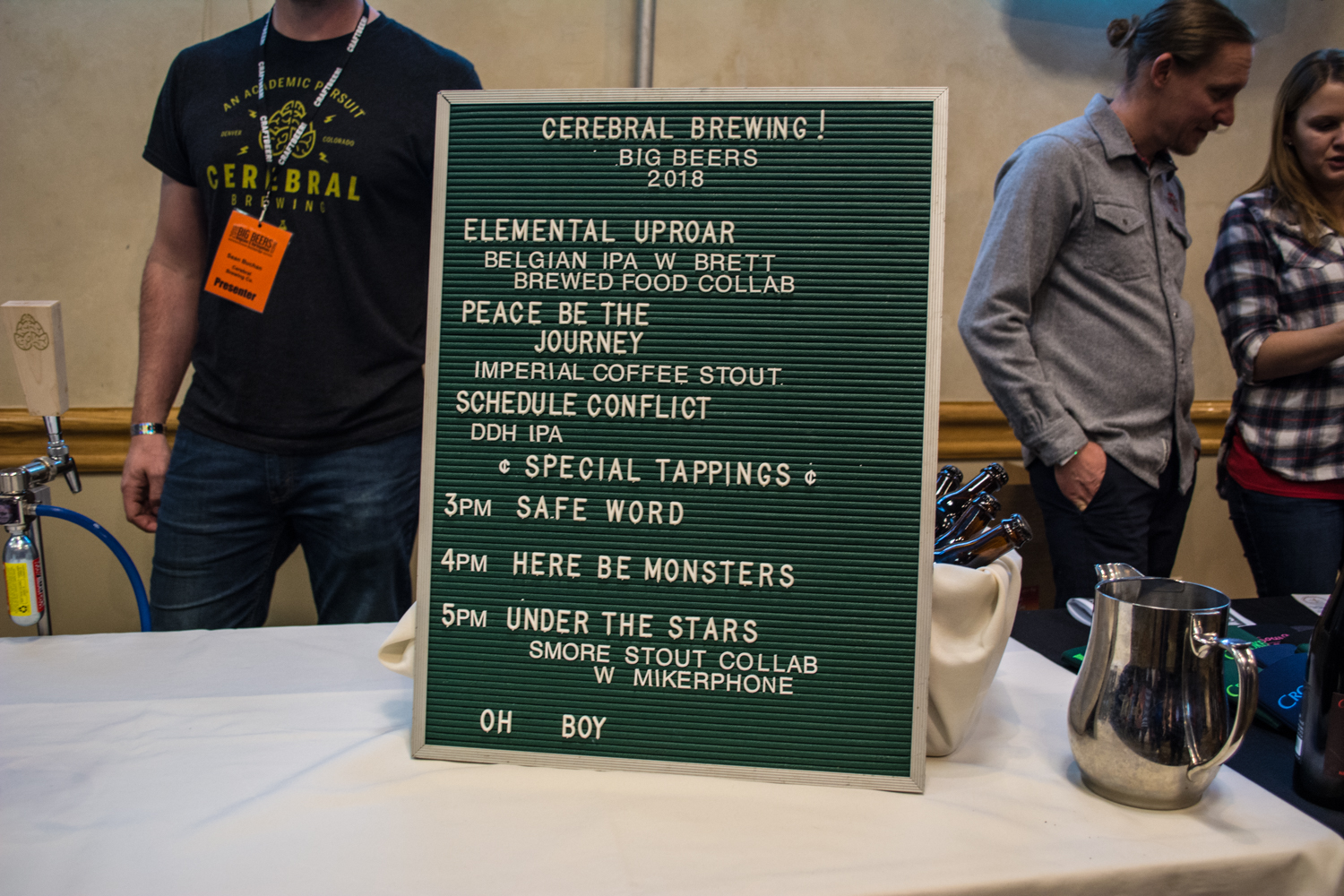  Throughout the festival, several breweries released special beers. Cerebral Brewing from Denver had a lineup headlined by their New England Style IPA's. 