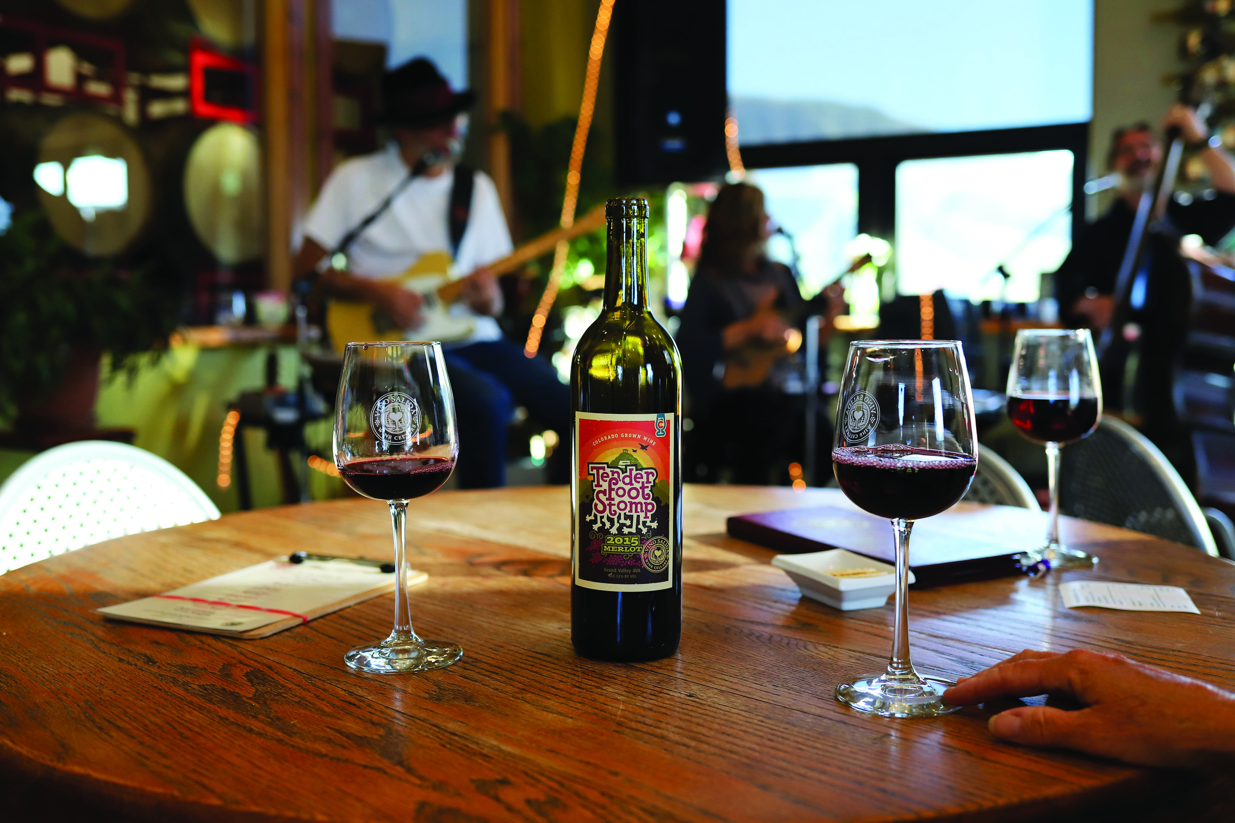 The Tenderfoot Stomp is poured during a live music performance at the tap room. Photos courtesy of Vino Salida