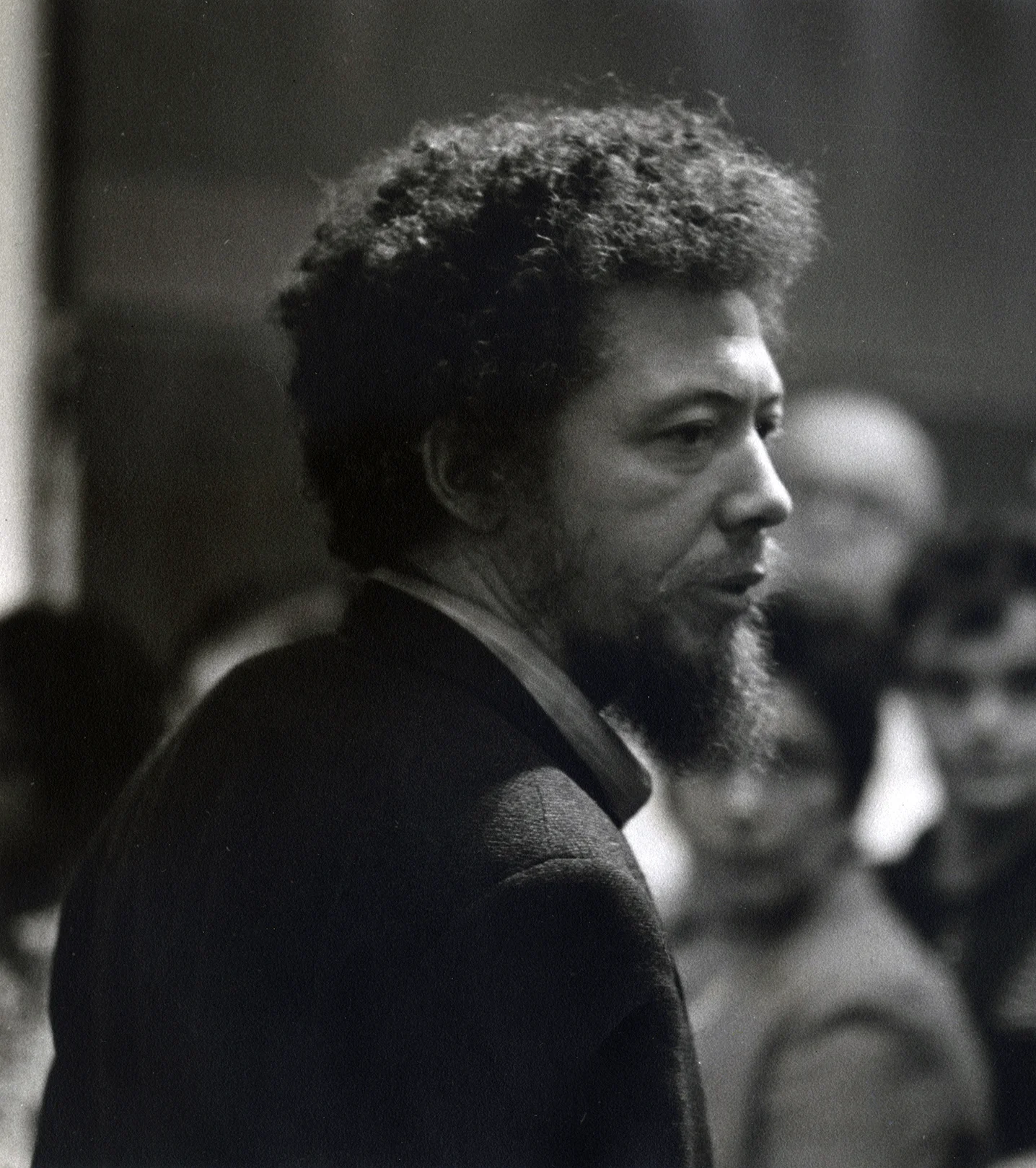 Andrews lecturing at Boston Museum of Fine Arts, 1970. Photo credit: Betsy Gallantain
96
Normal
0
false
false
false
EN-US
X-NONE
X-NONE
/* Style Definitions */
table.MsoNormalTable
{mso-style-name:"Table Normal";
mso-tstyle-rowband-size:0;
mso-tstyle-colband-size:0;
mso-style-noshow:yes;
mso-style-priority:99;
mso-style-parent:"";
mso-padding-alt:0in 5.4pt 0in 5.4pt;
mso-para-margin:0in;
mso-para-margin-bottom:.0001pt;
mso-pagination:widow-orphan;
font-size:12.0pt;
font-family:Calibri;
mso-ascii-font-family:Calibri;
mso-ascii-theme-font:minor-latin;
mso-hansi-font-family:Calibri;
mso-hansi-theme-font:minor-latin;}
1969-1971 In April 1969, Andrews and Henri Ghent meet with officials from the Whitney Museum of American Art to begin negotiations between the museum and the BECC over policies regarding discrimination against black artists. Despite initial progress, Andrews and more than a dozen other African American artists drop out of the Whitney's 1971 exhibition Contemporary Black Artists in America in protest over the show's total lack of African American curators.