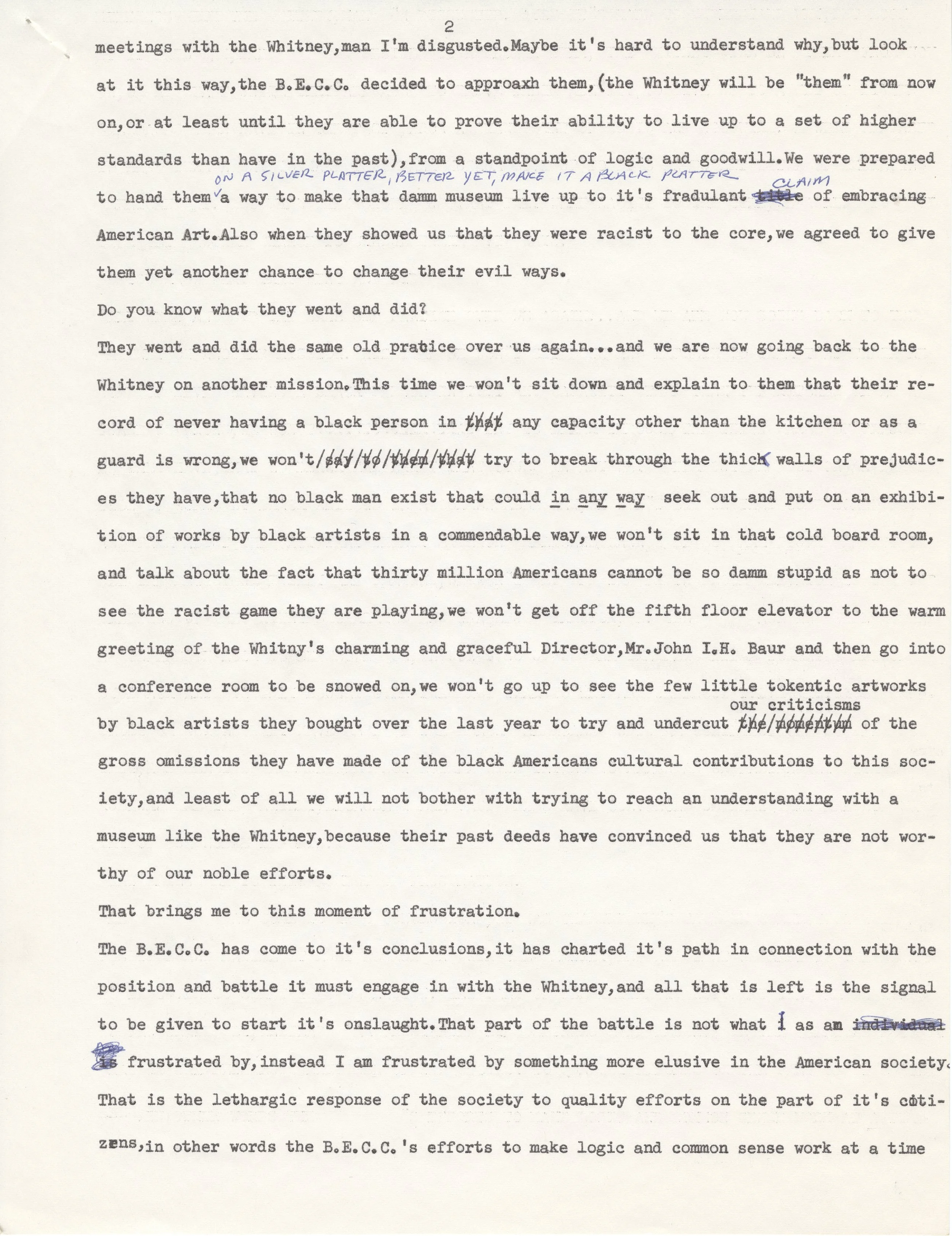  Typewritten first draft of Andrews’s essay “The Damn Article.” dated December 7, 1970 