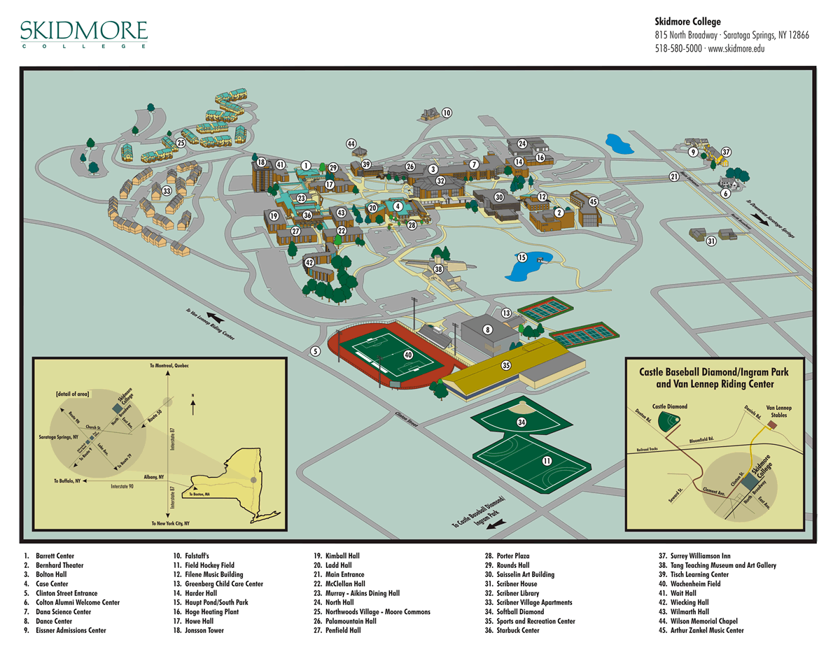 Skidmore Campus Map
