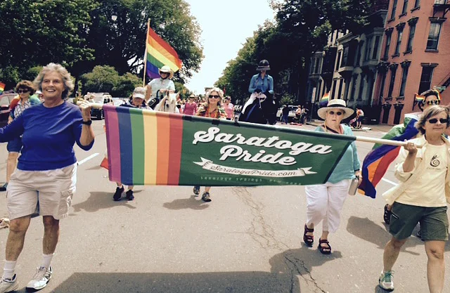 Saratoga Pride banner in Albany Pride Parade