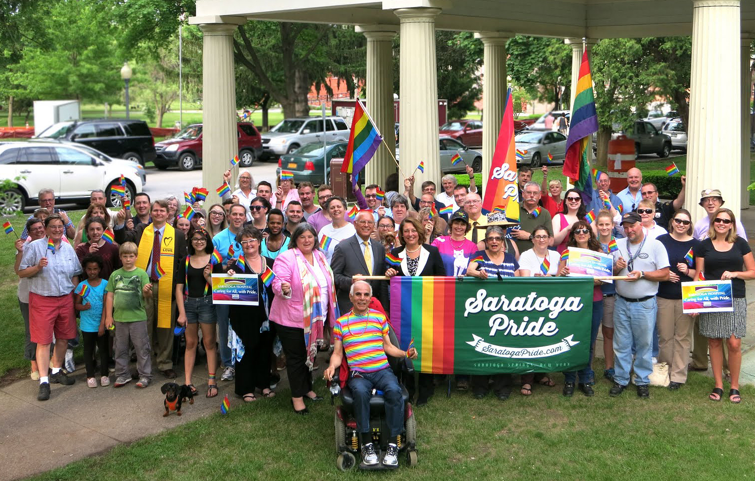 Pride group at Congress Park pavilion