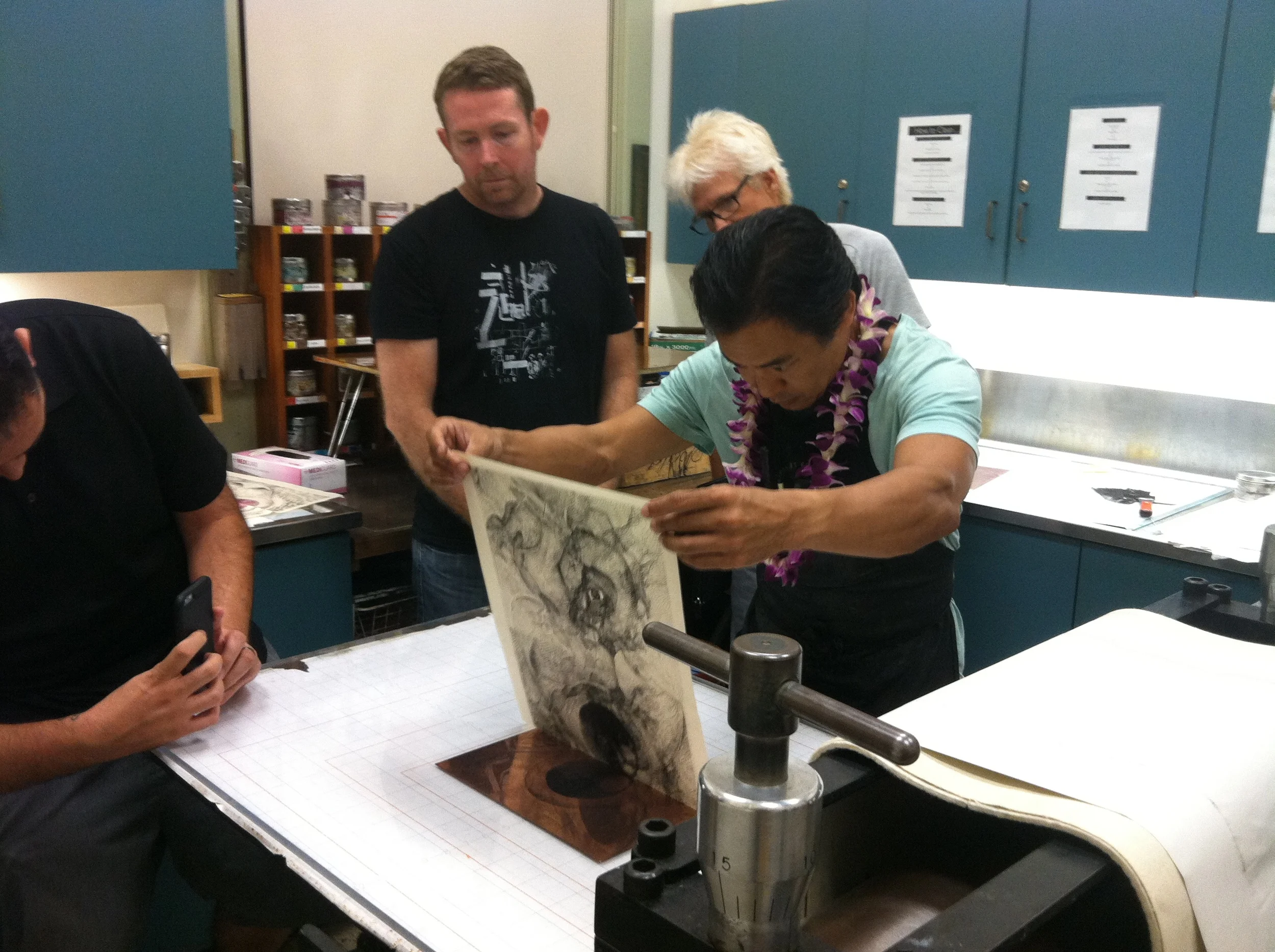 Bisymmetric intaglio printing to bysymmetric collagraph printing 