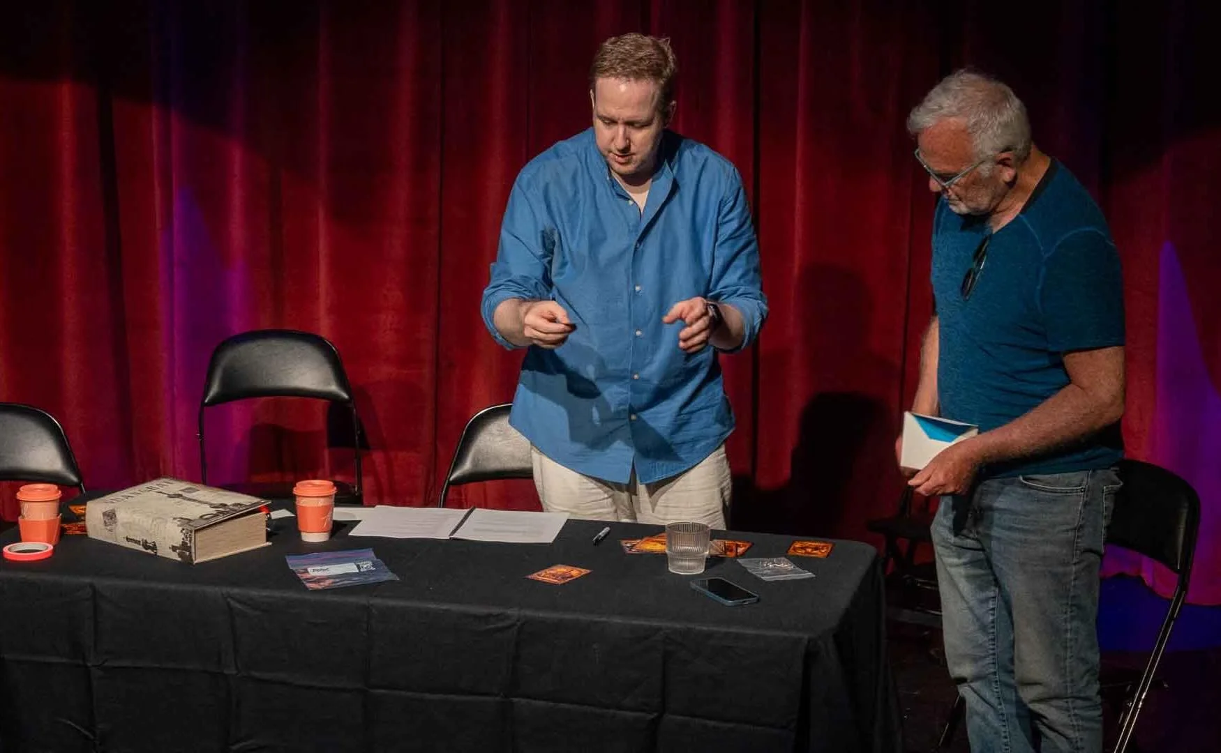 Putting the final touches on Mysteries &amp; Lies before opening night at @sweetactiontheatre for @toronto_fringe