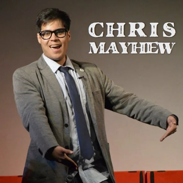 Chris Mayhew performing a rope trick on stage at 99 Sudbury
