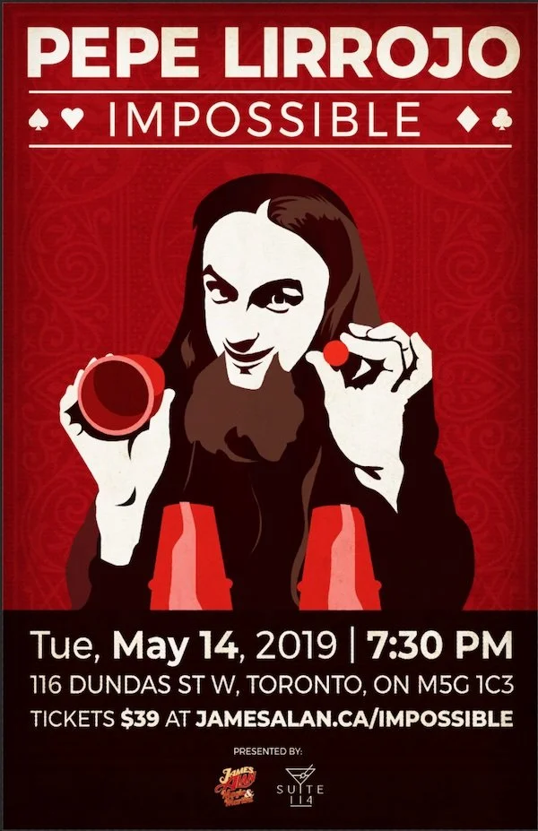 Poster for Pepe Lirrojo Impossible show 2019 in Toronto at Suite 114