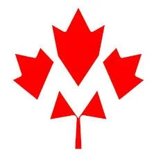 Canada's Magic Blog Logo, Red Maple Leaf with M-shaped cutout