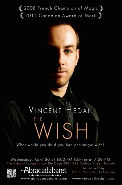 Poster for Vincent Hedan The Wish at the Crimson Lounge with Showtimes