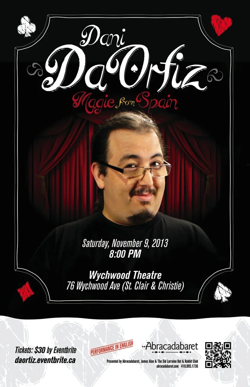 Dani DaOrtiz Magic from Spain Wychwood Theatre Poster with showtime and ticket info