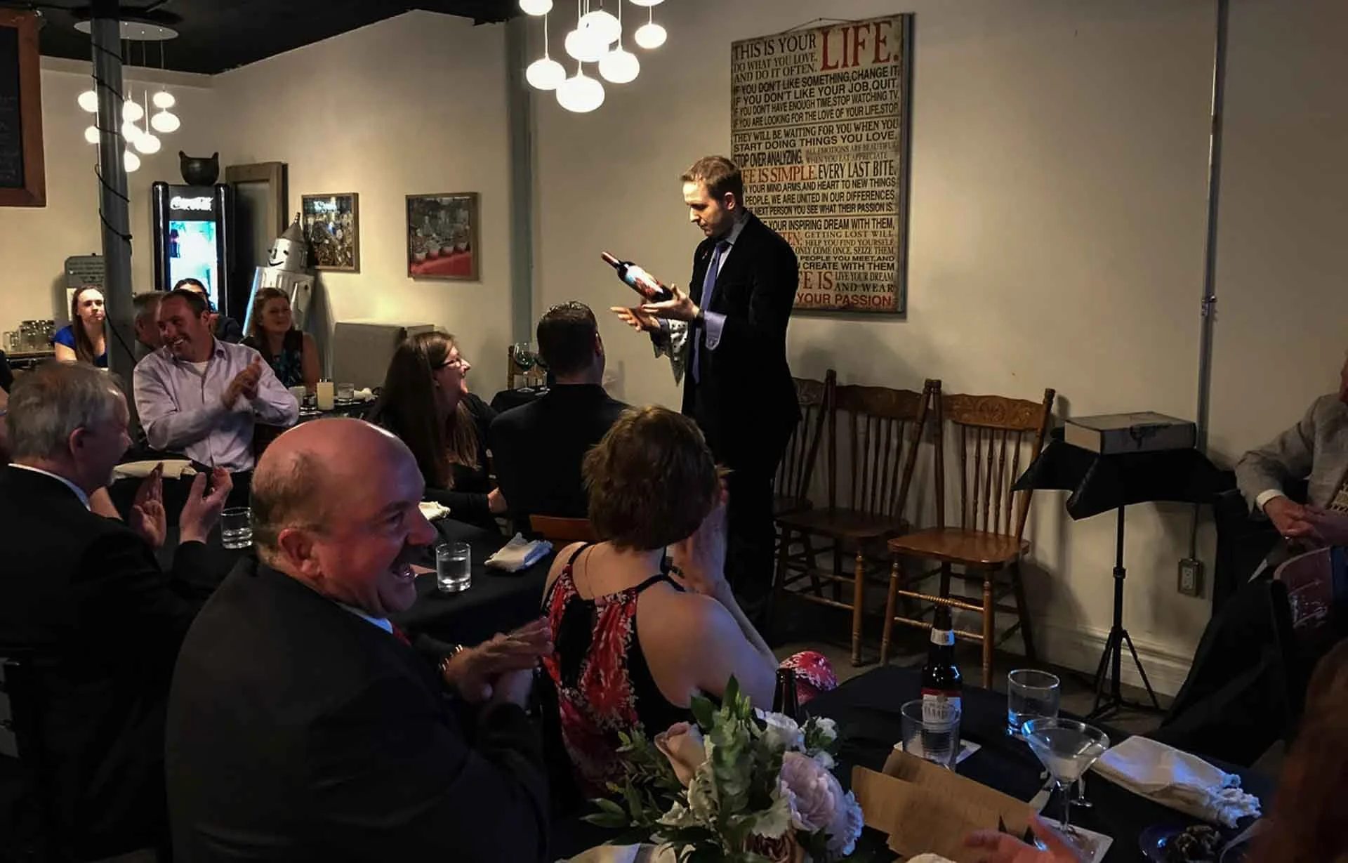 James Alan finishes a trick at the Friendly Chef in Hillsburgh