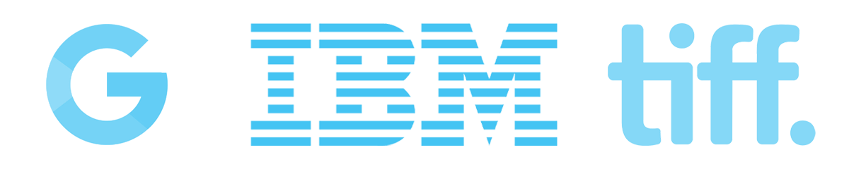 company logos for Google, IBM and Toronto International Film Festival