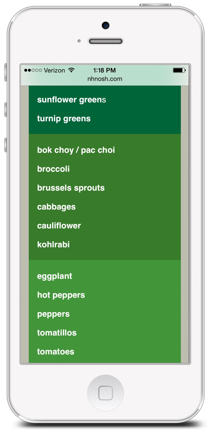 seasonal calendar of local foods