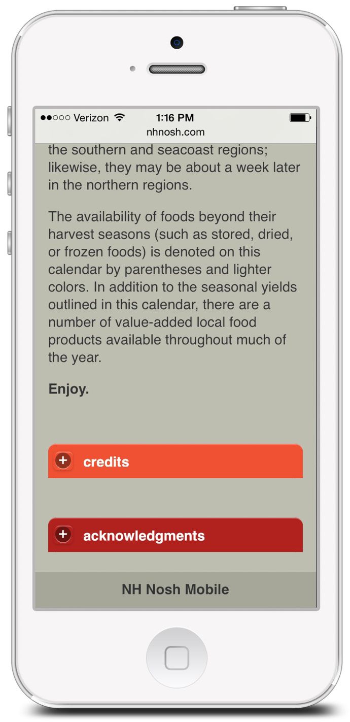 seasonal calendar of local foods