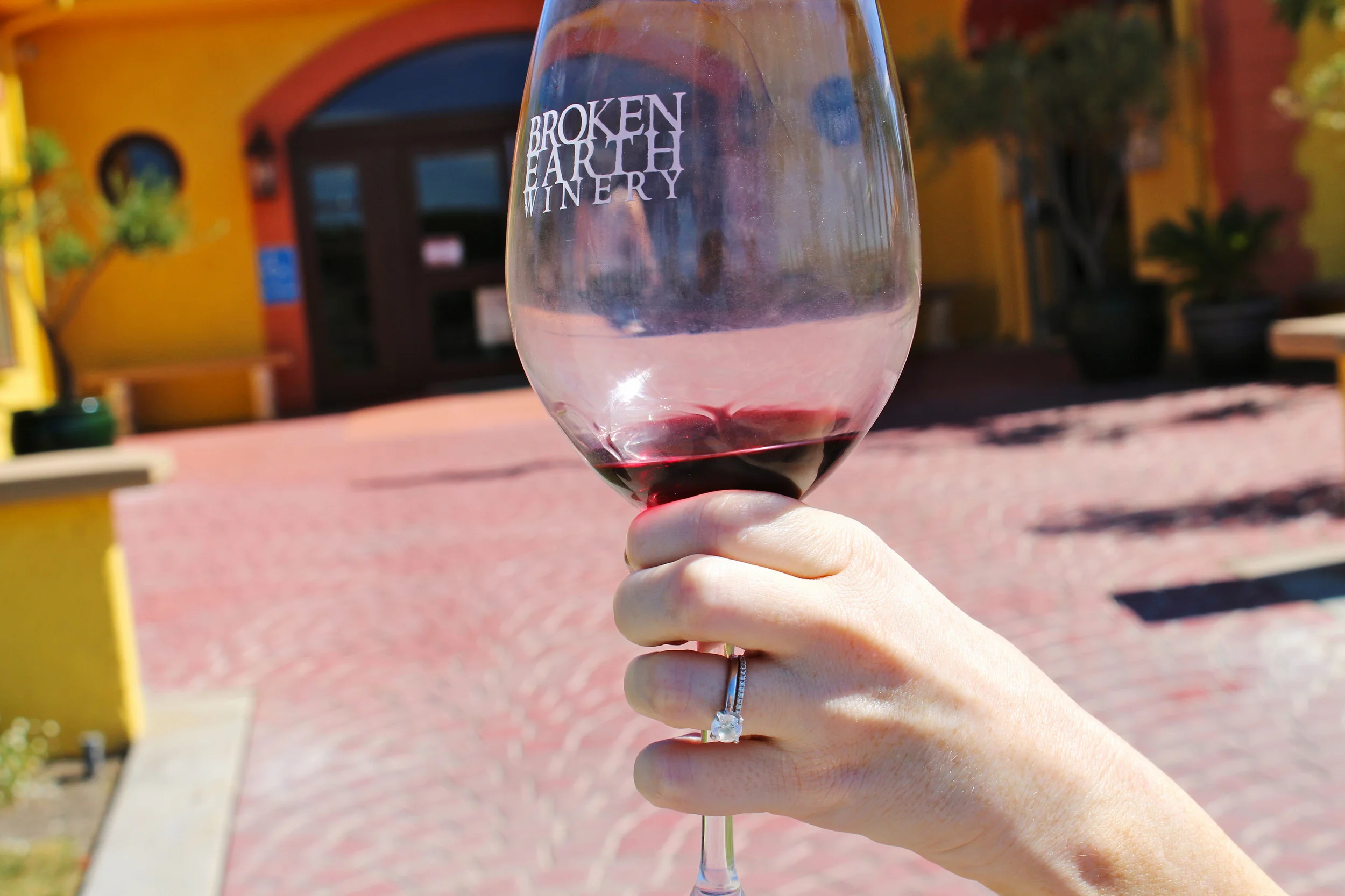 Rae taking a glass of her favorite CV reserve for a walk around the winery. 
