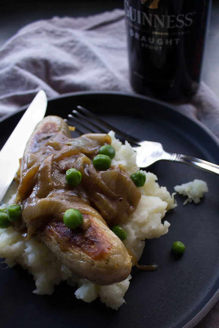 Bangers and Mash with Easy Guinness Gravy — insolence + wine