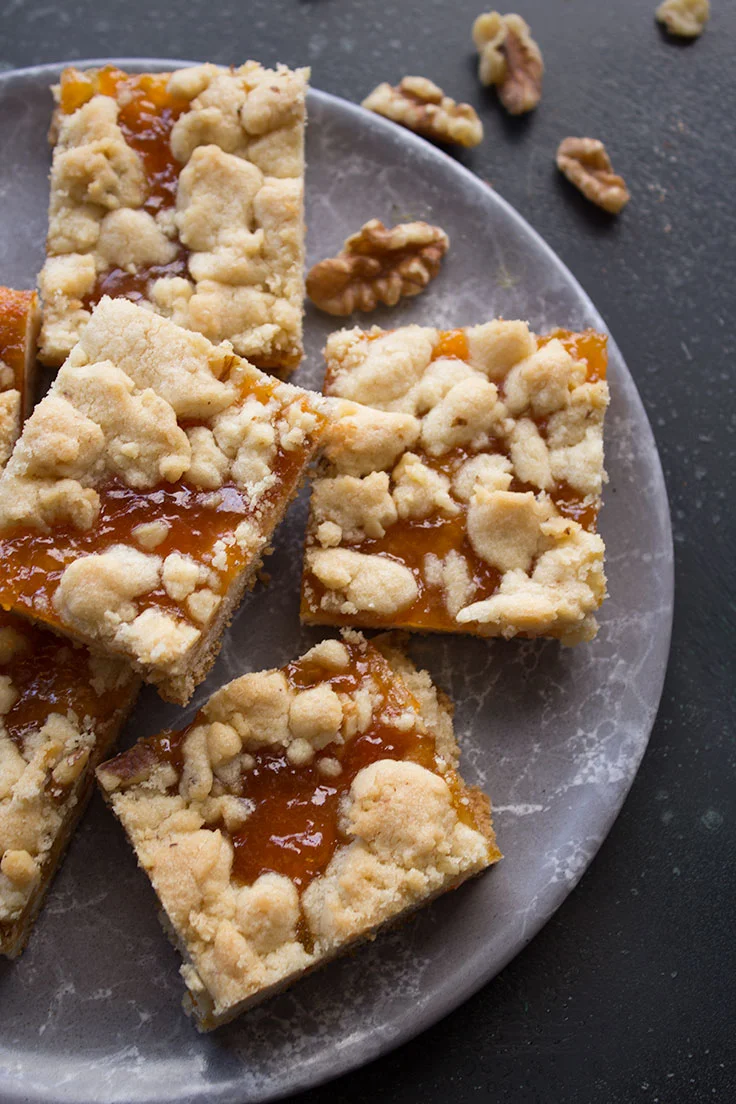 Apricot Walnut Shortbread Squares — insolence + wine