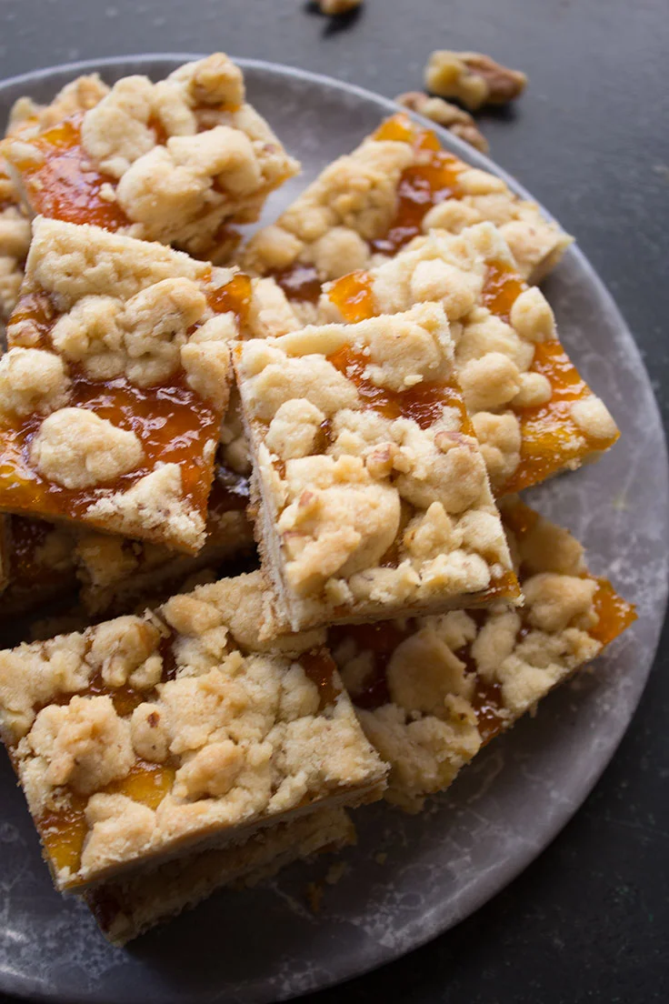 Apricot Walnut Shortbread Squares — insolence + wine