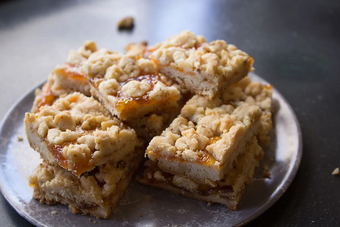 Apricot Walnut Shortbread Squares — insolence + wine