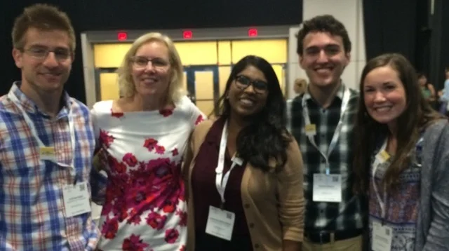 whoriskey (second from left) with small world initiative student researchers from the university of pittsburgh at swi's 3rd annual symposium at asm microbe in boston.