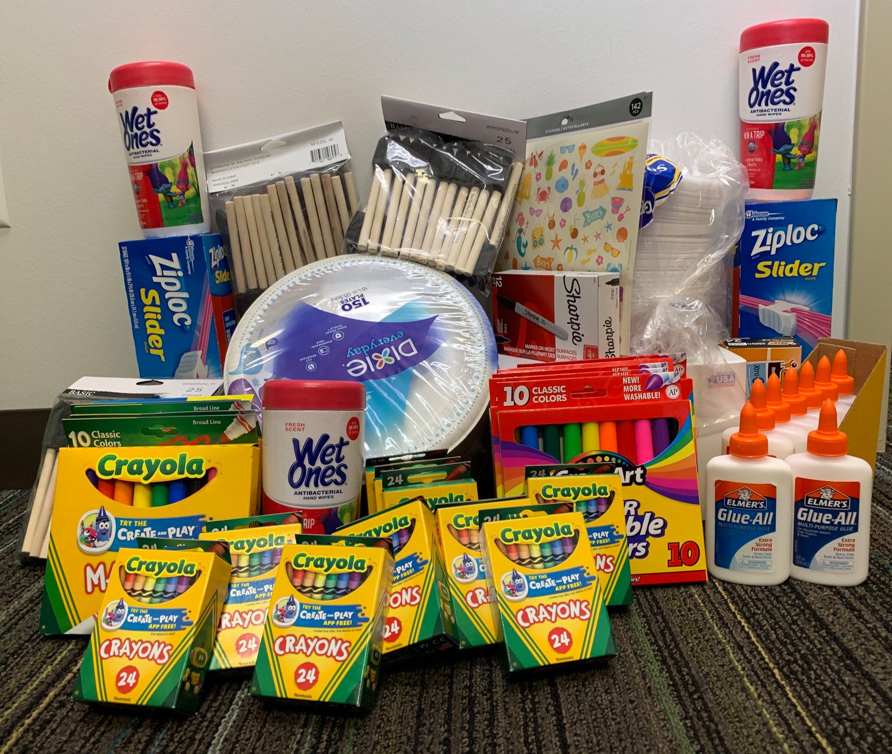 Ruthie’s donation drive collection for the campers!