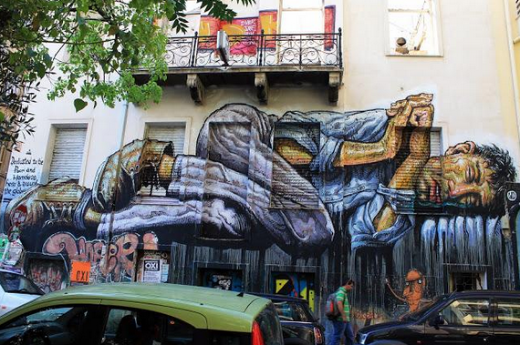 Street Art... A genre of art that has existed since prehistory, finally gaining widespread acceptance and following. It is an art, and artist, that has been committed to speaking honestly, even while the artists identities were mostly unknown. ("No Land For The Poor" Mural by WD. Athens, Greece)