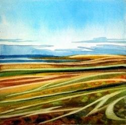 Variations on a prairie theme...5x5" SOLD #15