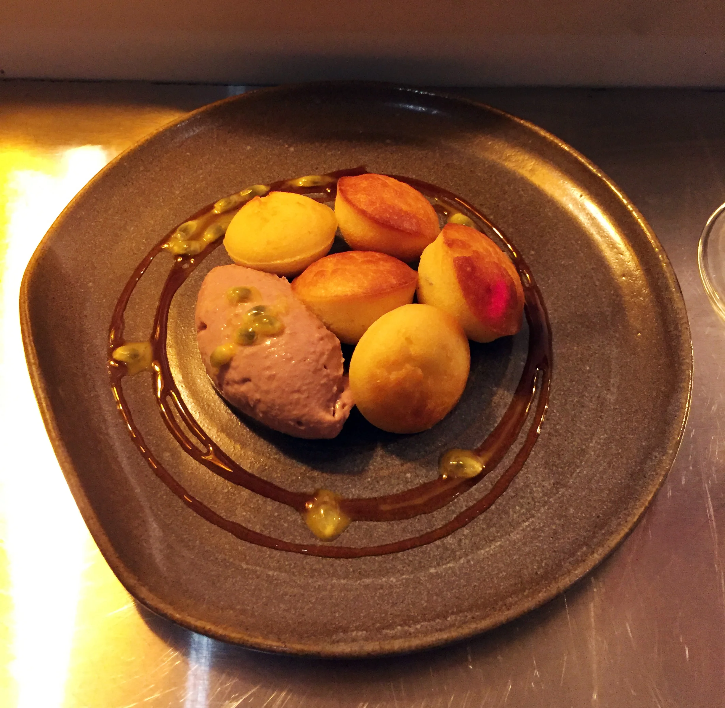 Goosnargh Duck Liver Mousse, Almond Buns, Passionfruit and Miso