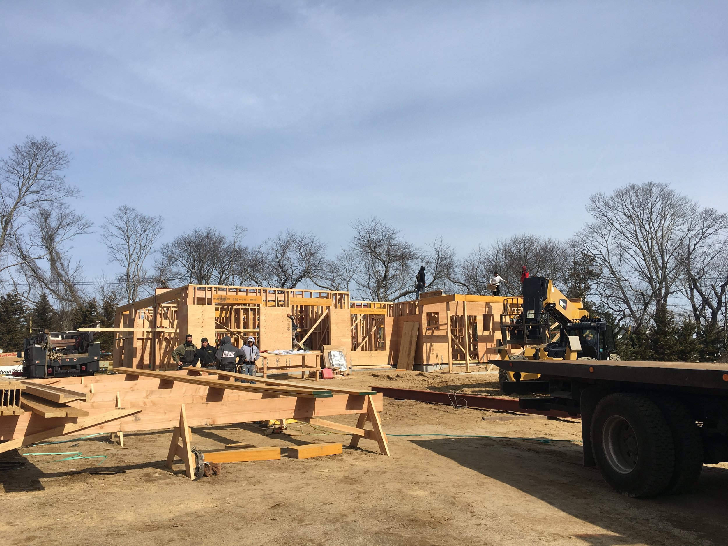 New construction in Southampton, NY soon to be a traditional style exterior home. 