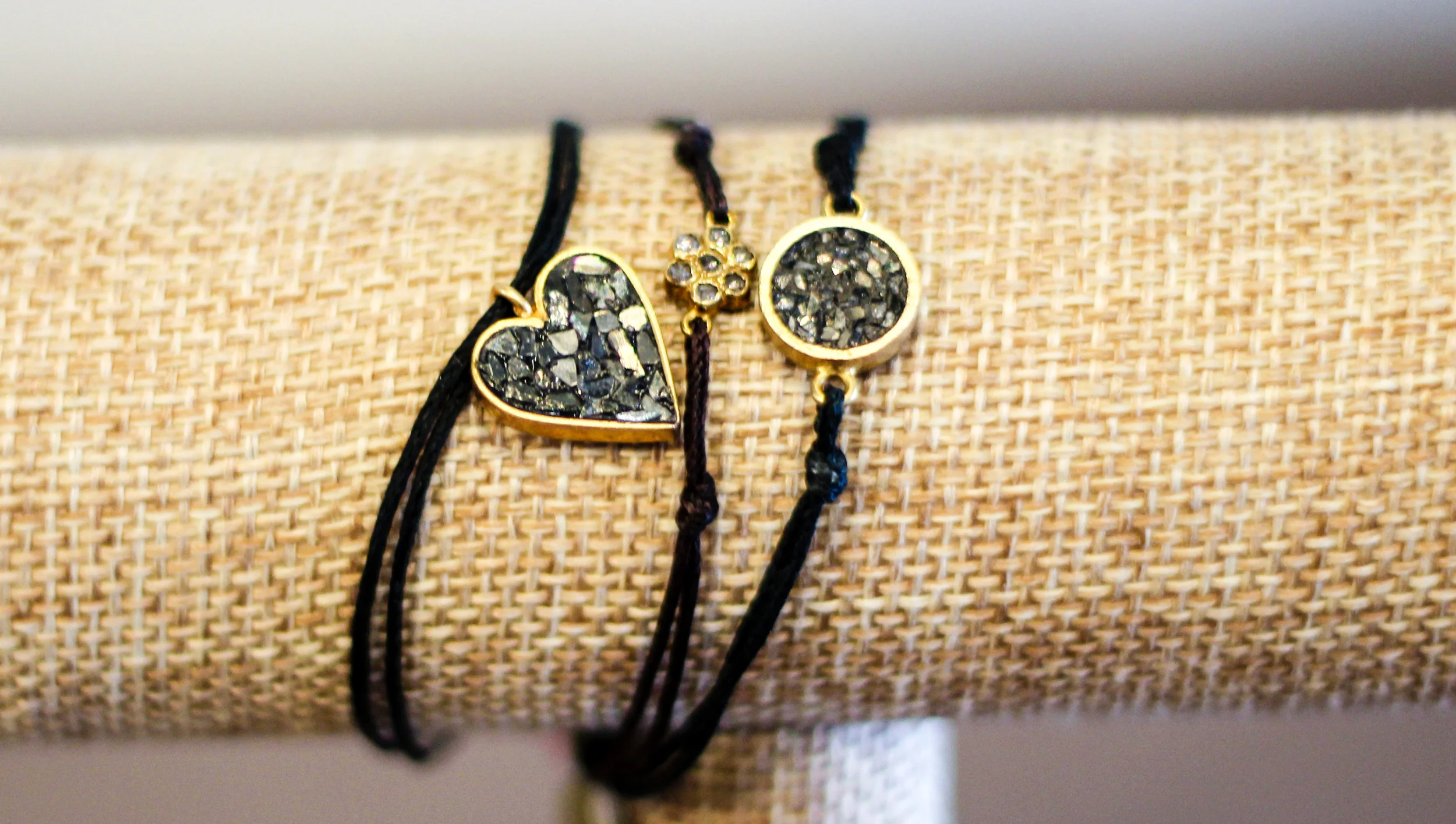 Black diamond bracelets handcrafted by Israeli artisans -$80