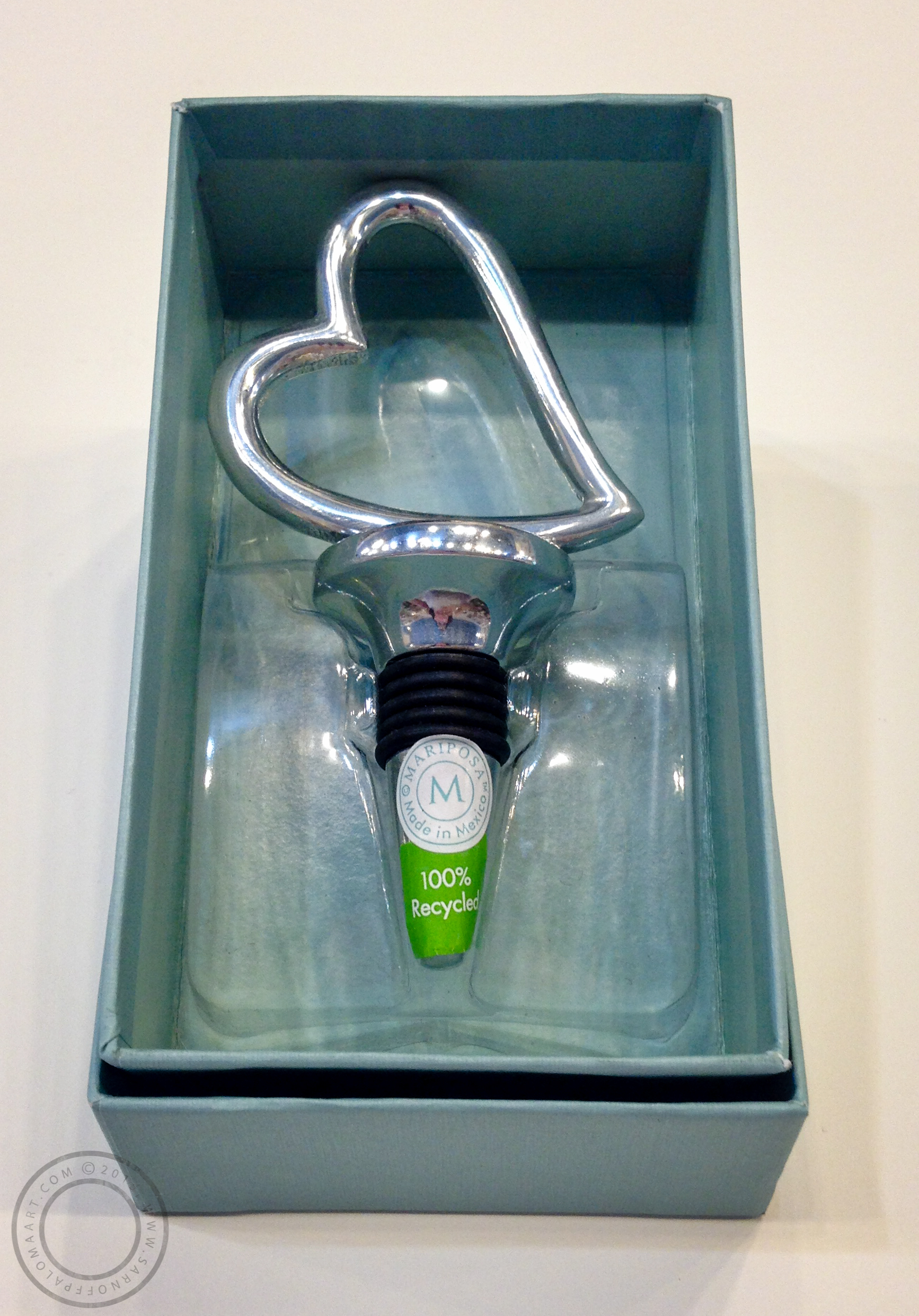 Mariposa Heart wine stopper-$26