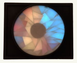 24-Hour News Feed, 2015. Computer moniter, digital antenna, mylar, plastic. 16X13 inches