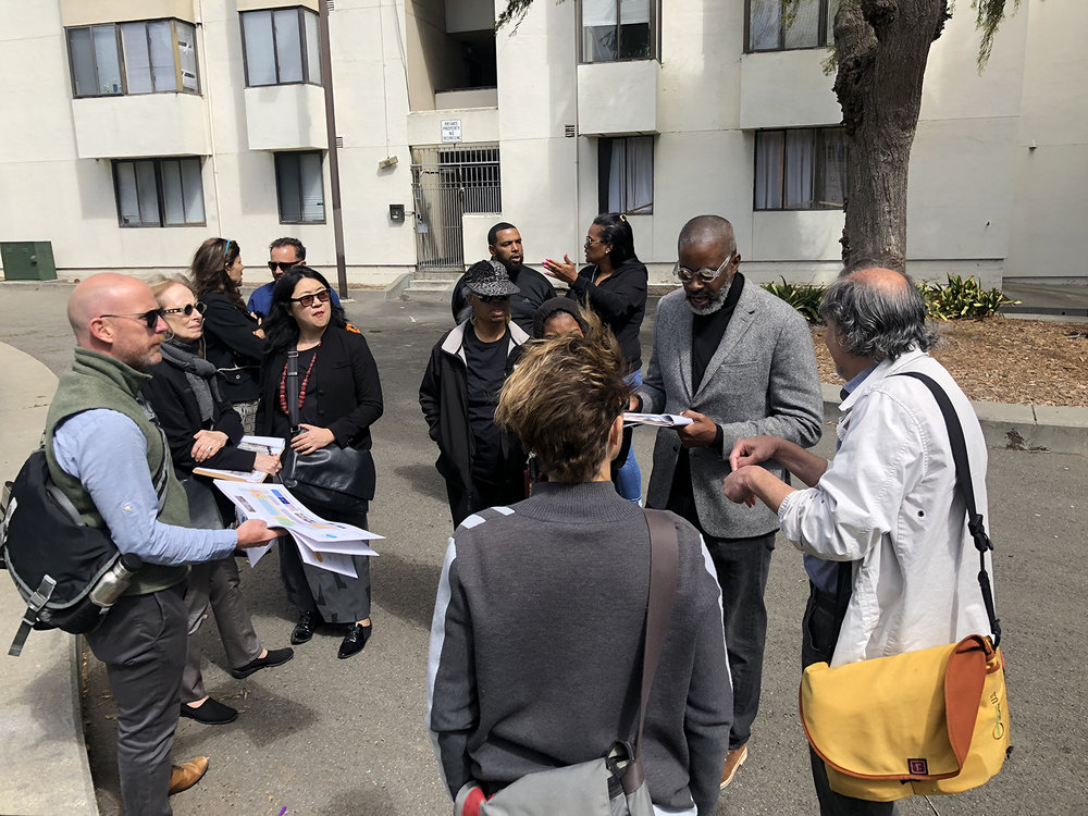  The project team kicks off the concept design process with a site walk on the Mall 