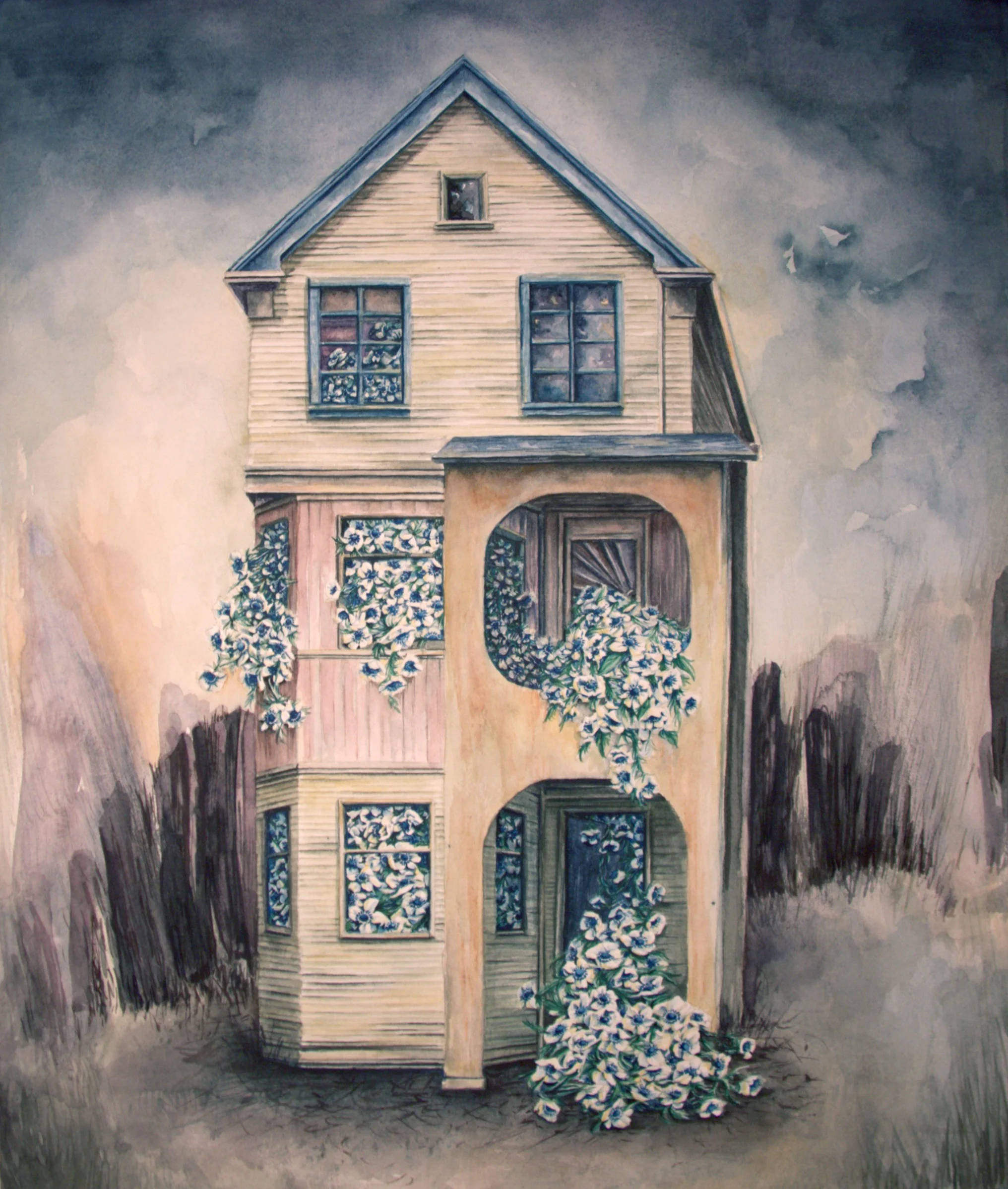 Forsaken 2015, watercolor on paper, 14" x 12", sold