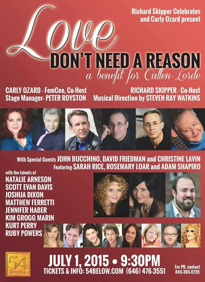 LOVE DON'T NEED A REASON at 54 Below on July 1
