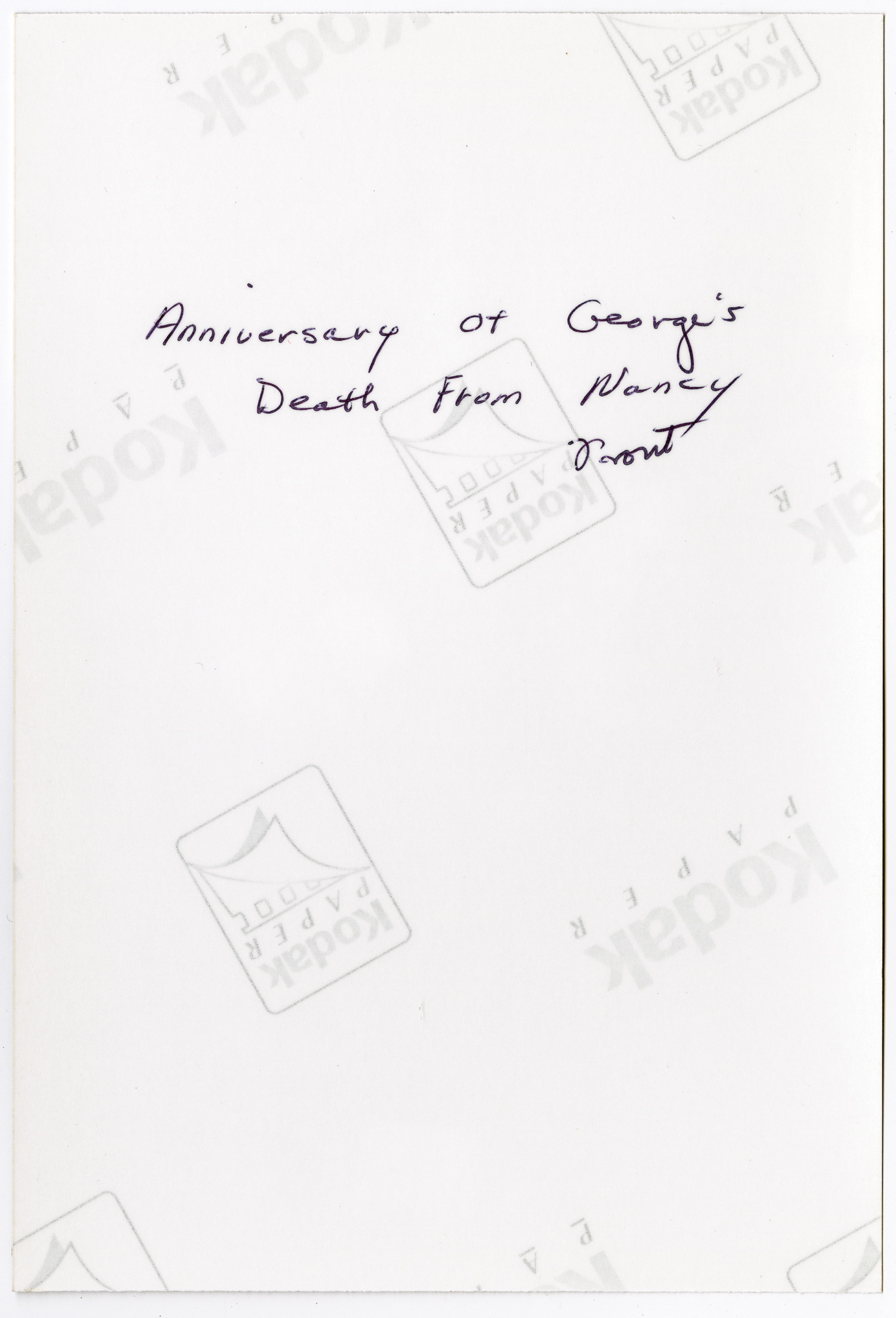 Anniversary of George's Death
