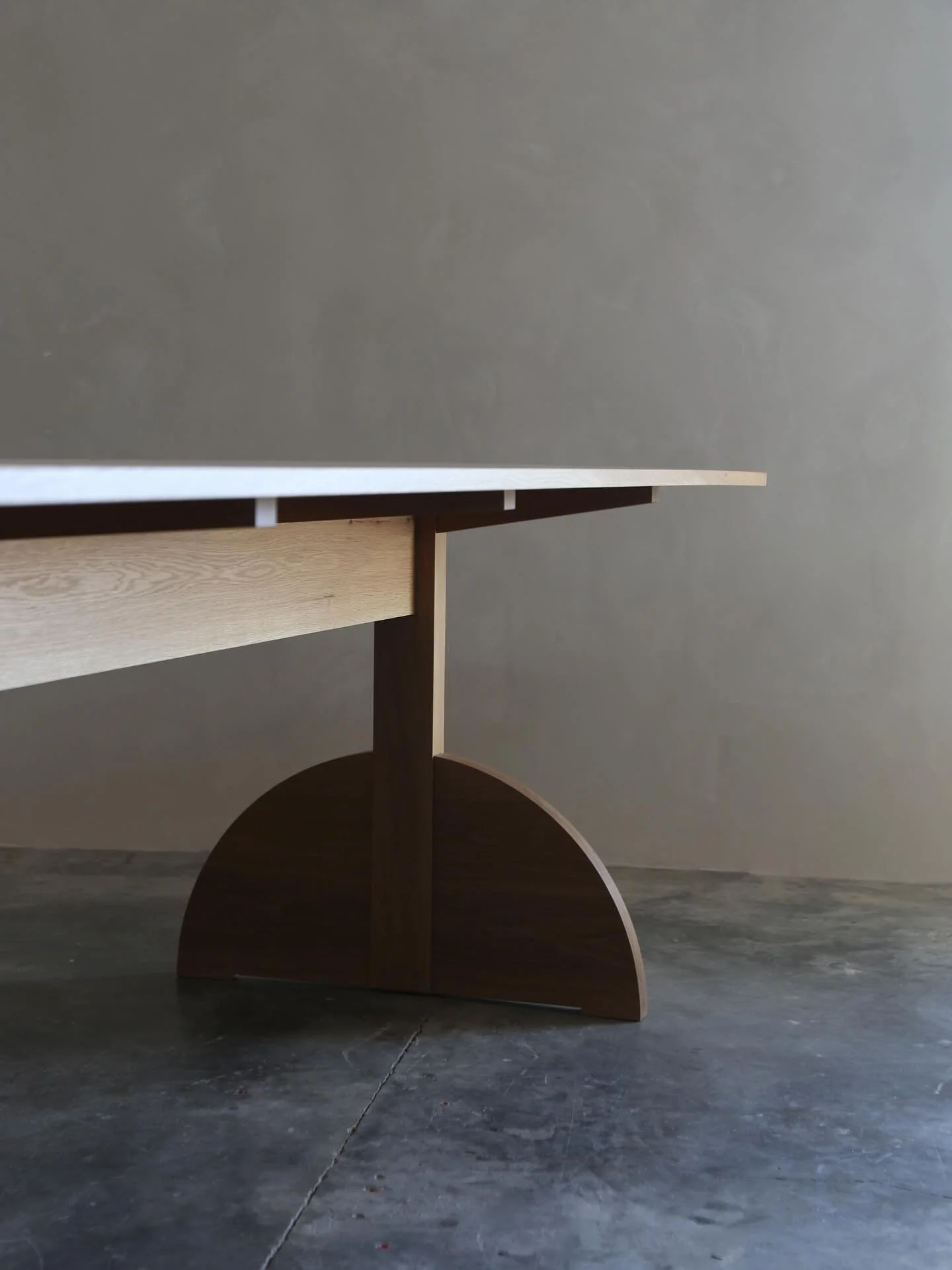 Detail of our Arc Table in Pale Oak. Currently available on our Ready to Ship page.