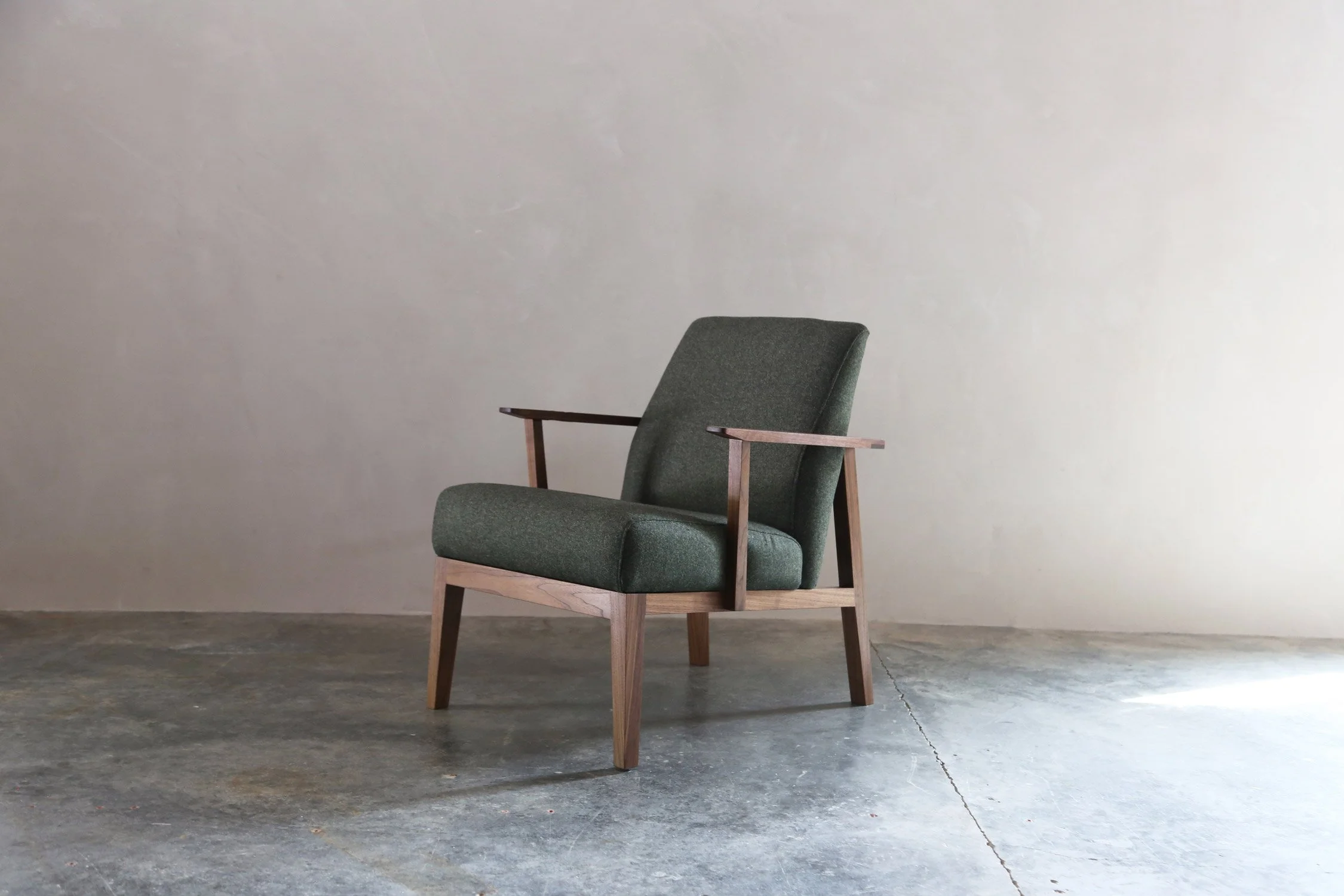  in oiled walnut + George Smith Herringbone Fir 