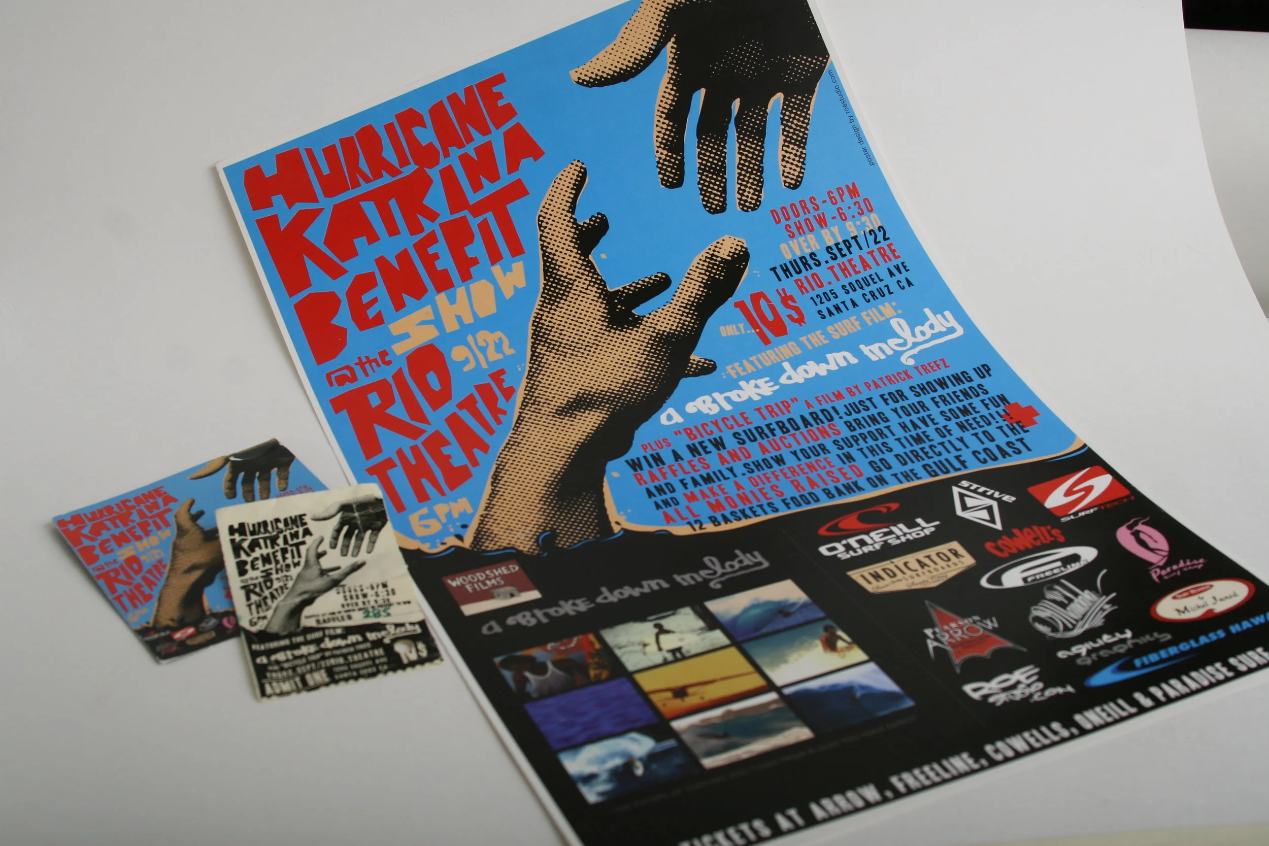 Poster design for Hurricane Katrina Benefit Surf Movie