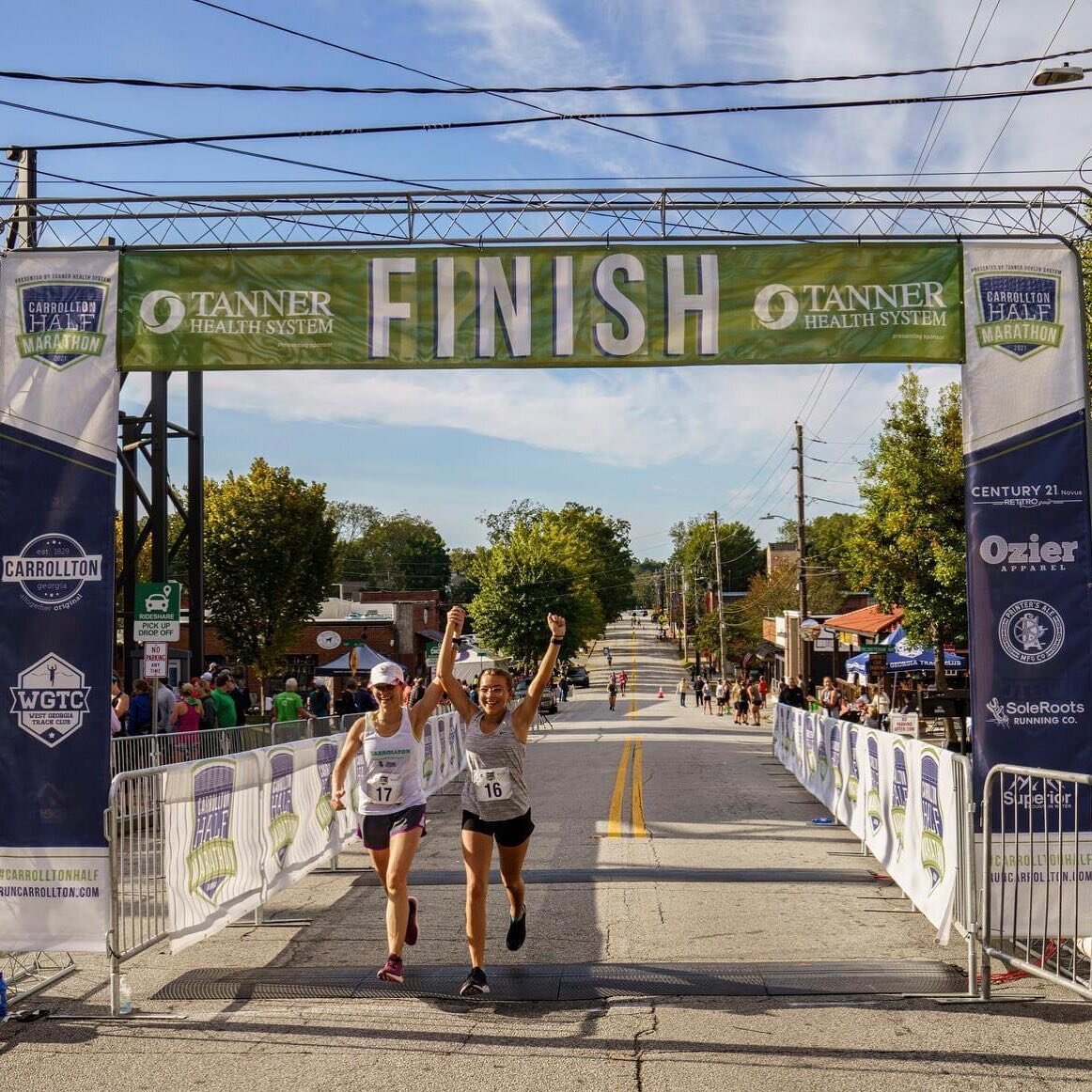 #finishlinefriday 😎 We love a mother/daughter duo! 👯&zwj;♀️ Less than a month away from the #carrolltonhalf #carrolltonhalfmarathon ! Don&rsquo;t forget to sign up! CanNOT wait to see everyone on Saturday, September 25! 💥