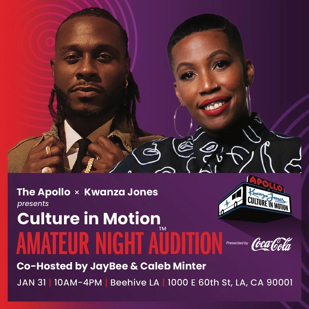 LA family ✨

I&rsquo;m incredibly honored to share that I&rsquo;ll be hosting the first stop of the Apollo Theater&rsquo;s Culture in Motion here in Los Angeles alongside Caleb Minter. This experience goes far beyond auditions &mdash; it&rsquo;s a se